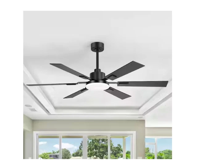 Breezary Larrisa 52" Black Ceiling Fan Integrated LED Light Remote Control - Image 2 of 4