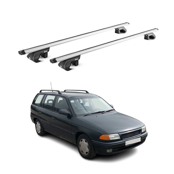 DachträGer GrundtäGer FüR Opel Astra F G Kombi 1991-2004 90Kg Alu Silber 2X ABE-image