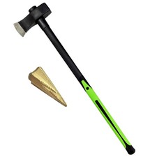 6lb Maul Axe & Log Bomb Splitting Wedge Fibreglass Shaft Rubber Soft Grip Handle