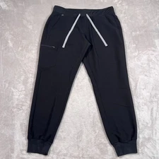 FIGS Scrub Pants Womens XS Black Jogger Elastic Waist Technical Collection Work