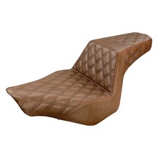Saddlemen LS-Step Up Seat Brown w/ Full Lattice Stitch 813-27-175BR Made in USA