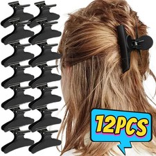 Womens Butterfly Hair Clips Black Plastic Styling Sectioning Claw Clamps Salon