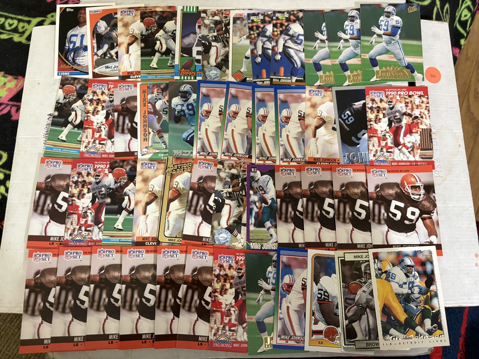 (80) Mike Johnson Football Cards Base Cleveland Browns Lot Collection
