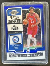 2023-24 Panini Contenders Optic Joel Embiid Season Ticket Blue #/99 76ers