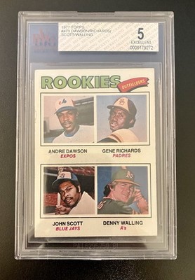 1977 Andre Dawson Topps Rookie Outfielders Card Montreal Expos Chicago Cubs