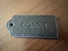 Coach New York Black Pebbled Leather Tag Charm 2 1/2'' x 1 1/4" NO CHAIN - EUC