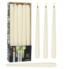 10 PCS Ivory Taper Candles 10 Inch Dripless Unscented Tall Dinner Household