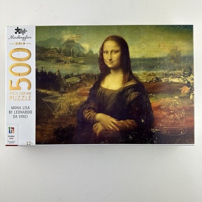 Mona Lisa Mindbogglers Gold Tone Foil Accents Puzzle By Hinkler 500 Piece NEW