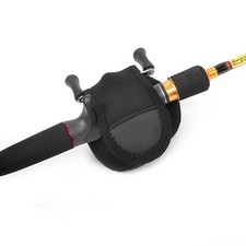 Black Fishing Reel Storage Bag Water Drop Shape Protective Reel Pouch