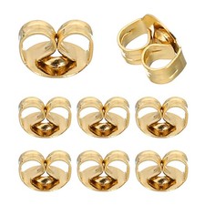 8 Pcs Earring Backs, 14K Gold Locking Earring Backs Replacements Hypoallergen...