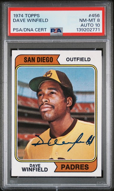 DAVE WINFIELD 1974 Topps ROOKIE AUTO #456 PSA 8 DNA 10 NEW PSA GRADE!