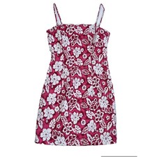Vintage 90s 2000s Y2k Pink Hawaiian Dress Spaghetti Strap Minidress Extra Small