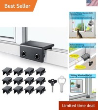 Window Locks, Fits Horizontal  Vertical Sliding Windows 12 Pack  Aluminum A...