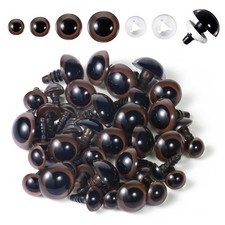 40 PCS Safety Eyes for Amigurumi Crochet with Washers Brown