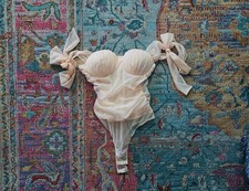 Cream Off Shoulder Bra Bodysuit