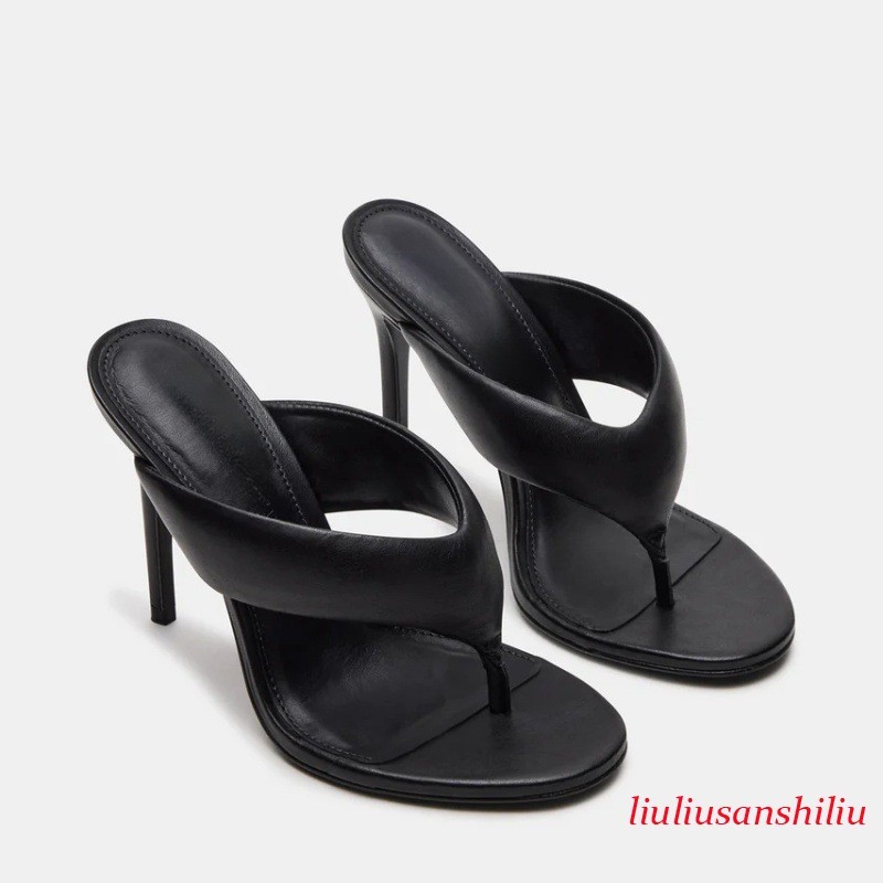 Women's Clear PVC Flip Flops Evening Sandals Slides Mules High Heel Shoes Lady's
