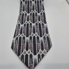 Ferucci Men's Tie Black And Silver 100 Silk