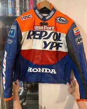 giubbotto moto  Honda Repsol giacca motociclista in Pelle Tg 56 Vintage