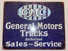 GMC General Motors Sales Man Cave Tin Metal Sign 12” X16” Vintage Look Brand New