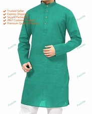 Mens Kurta Cotton Shirt Mens Designer Top Tunic Indian Kurta Long