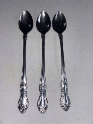 Easterling Embassy Classic VALHALLA  Flatware Ice Tea Spoons 7 3/4  3Pc Japan
