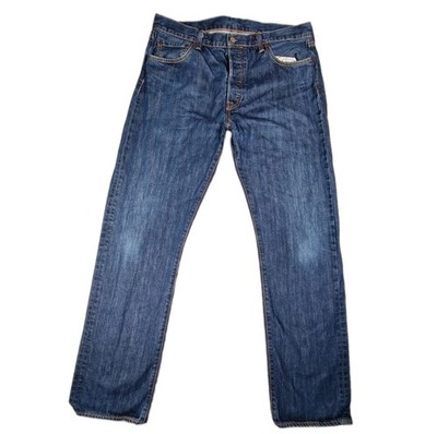 Levi's 501 Original Herren Jeans W36 L34 Marlon Blau Straight Leg 00501-0162