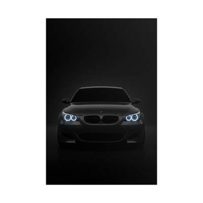 BMW M5 Front Noir Poster   Minimalist M Power Car Wall Art Night Edition