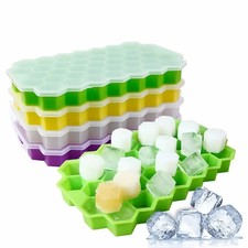Silicone Ice Cube Trays with Non-Spill Lids - LFGB Certified BPA Free
