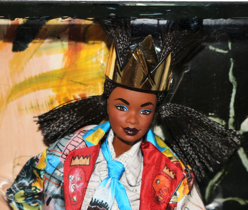 Muñeca afroamericana 2019 AA JEAN-MICHEL BASQUIAT X BARBIE SIGNATURE CORONA DORADA - Imagen 2 de 13