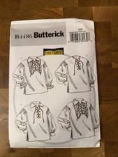 Butterick B4486 Men's Misses Shirt Size S,M,L Vintage Sewing Pattern CUT