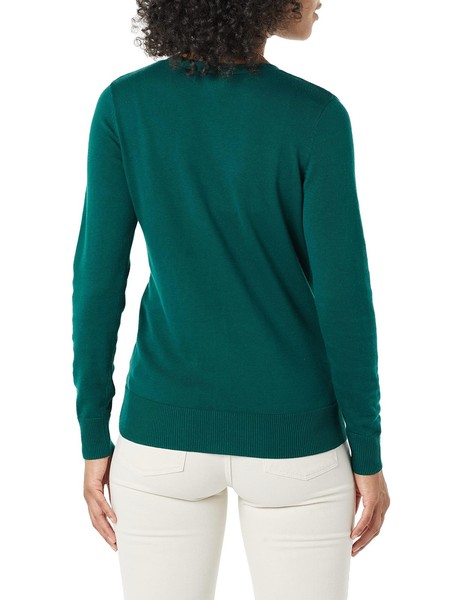 Damen Cardigan V-Ausschnitt DunkelgrüN L - Amazon Essentials Leicht & Elegant-image