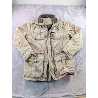 LL Bean Mens Field Jacket Tan Cotton Thinsulate Insulated M-REG 265341