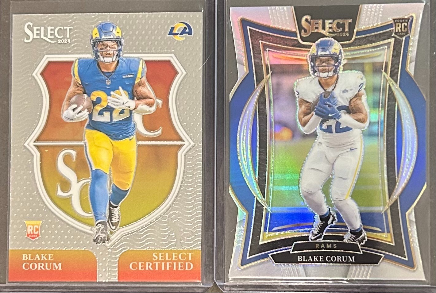 2024 Panini Select Football Blake Corum 2 Card Rookie Insert/Parallel Lot