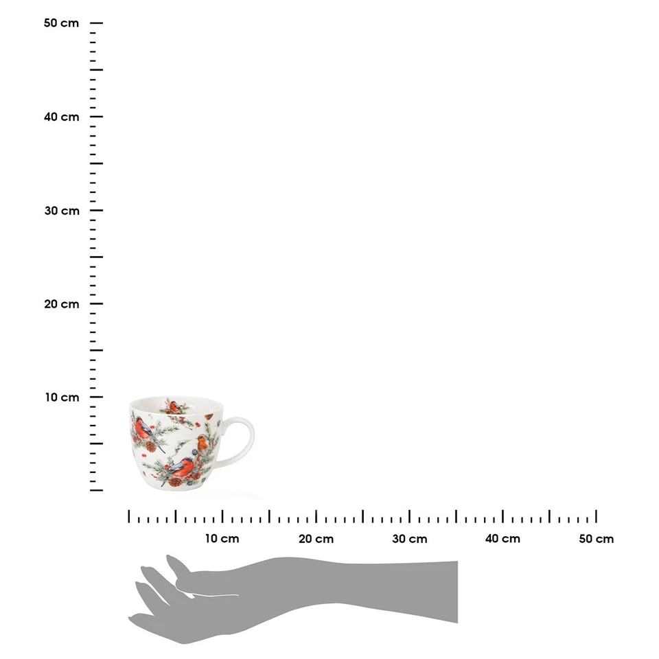 Teebecher Weihnachtsbecher Kaffeebecher Weihnachten weiß bunt Porzellan 460ml - Bild 3 von 4