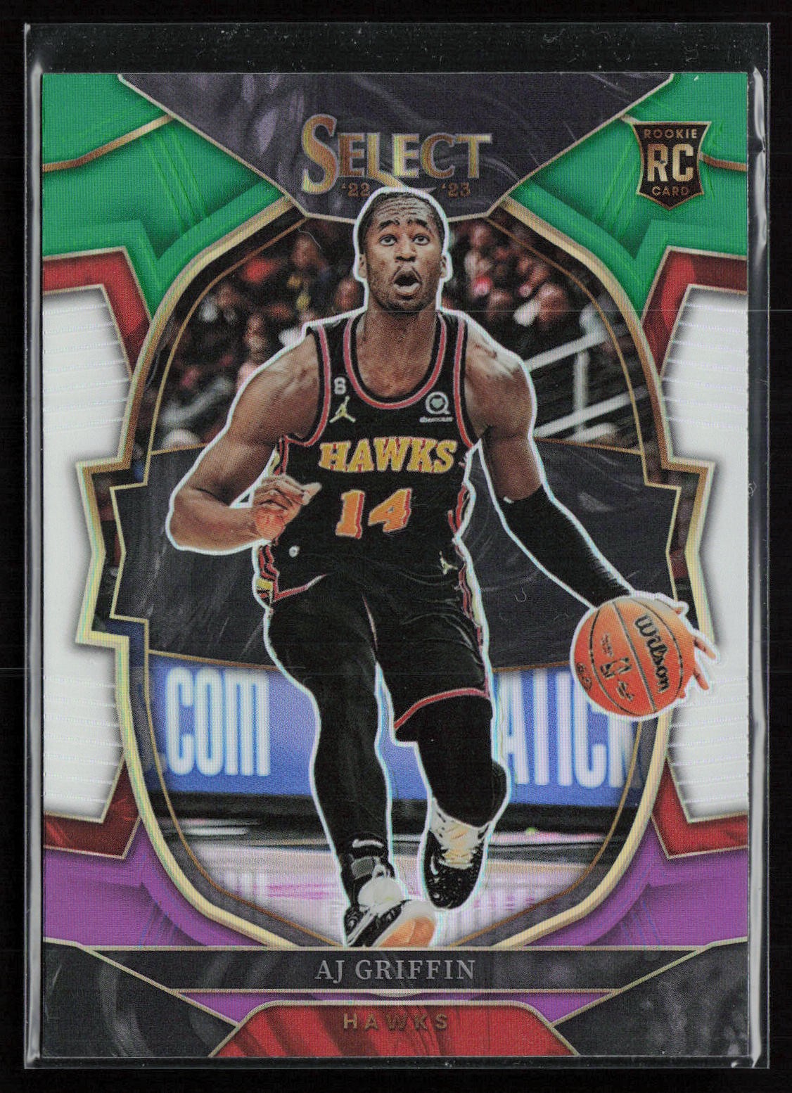 AJ Griffin 2022-23 Panini Select #88 Green White Purple Prizms RC Atlanta Hawks