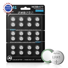 LR41 AG3 Batteries 24 Pack L736 NICEBATT Premium Alkaline Battery Button Coin