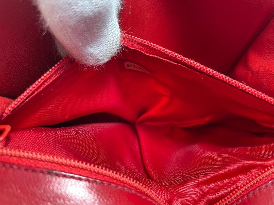 CHANEL Lambskin Quilted Small Single Flap Red Shoulder Bag Repainted G167 thumbnail 12