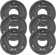 CAP Barbell 2-Inch Olympic Weight 2.5 lb - Set of 6, lb, 6 Black 