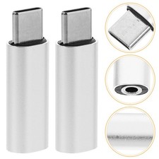 2 PCS Adapter Plug Converter Usb Headphone Adapters Type to 3.5mm