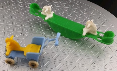 Vintage Acme DollHouse Nursery Baby Horse Pram Stroller & See Saw Teeter Totter
