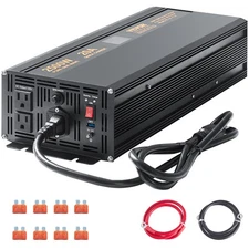 2500W Sump Pump Battery Backup System Inverter LCD Emergency Power Outage