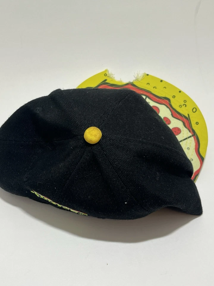 Teenage Mutant Ninja Turtles Pizza Snapback Sombrero TMNT Negro Recortado Bill Cap NUEVO Foto 3 de 4