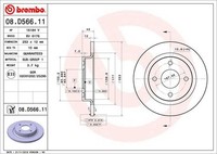 2X Bremsscheibe Hinten Brembo 08D56611 FÜR Ford Bremsscheiben Scheibenbremse