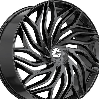 aya ① 1 X Azara AZA-537 Gloss Black 28X9.5 Blank 78.1 Hub 15 Offset