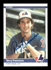 1984 Fleer #275 Terry Francona Expos signed auto autograph Crisp BXCP55