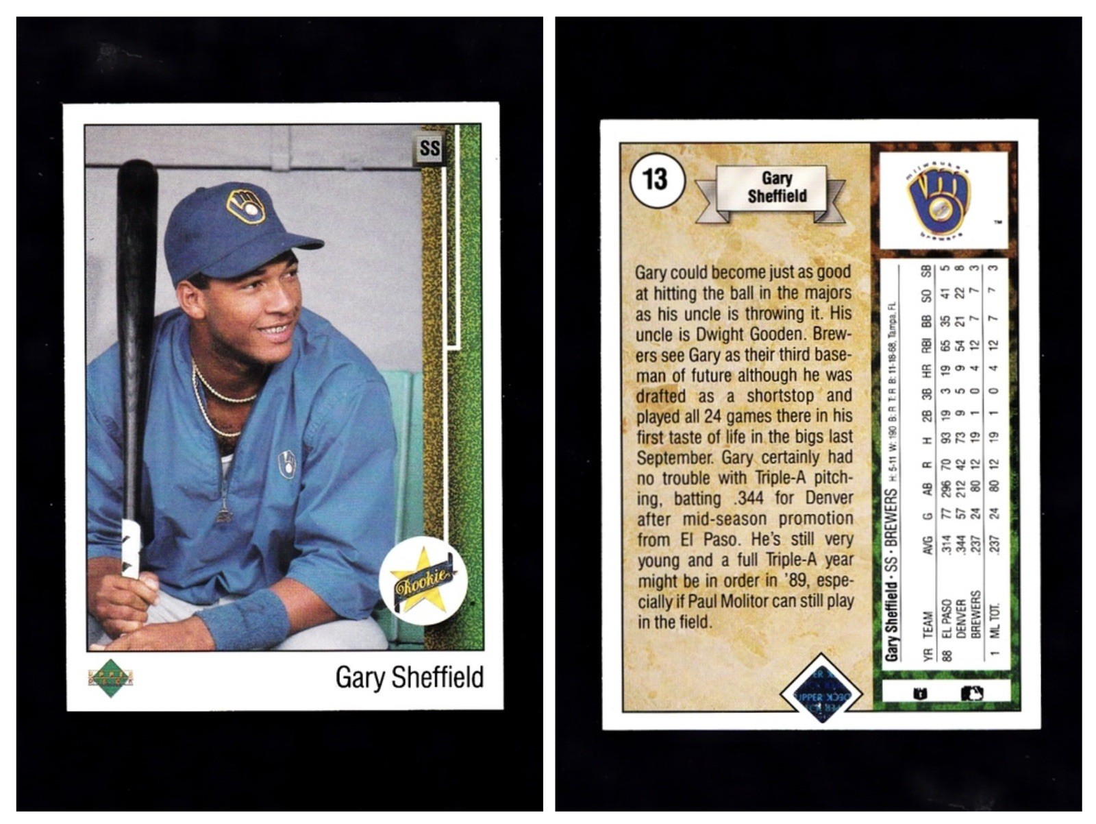 1989 Upper Deck Gary Sheffield #13 NMMT