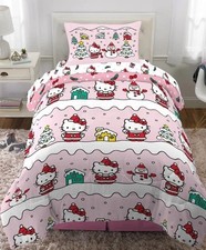 Juego de cama Hello Kitty Navidad 5 piezas + bolsa edredón reversible COMPLETO ¡NUEVO!