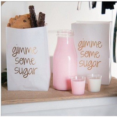 White & Gold ''Gimme Some Sugar'' Wedding  Candy Bags Party Favors  Set of 48 NWT