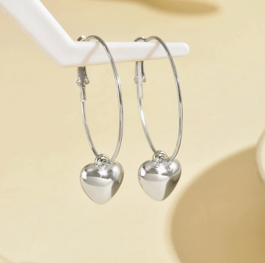 UK Women Silver Gold Hoop Stud Earrings Fashion Ladies Girls Jewellery Gift - Image 3 of 4