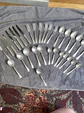 Oneida CLARION Community  Art Deco Par Plate Flatware (Lot Of 32 )